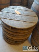 Lot of (11) 30 inch diameter, rustic style wood table tops, tops only
