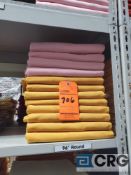 Lot of (59) ASSORTED COLORS Fortex 96 inch round table cloths including pink, amethyst, burgandy,