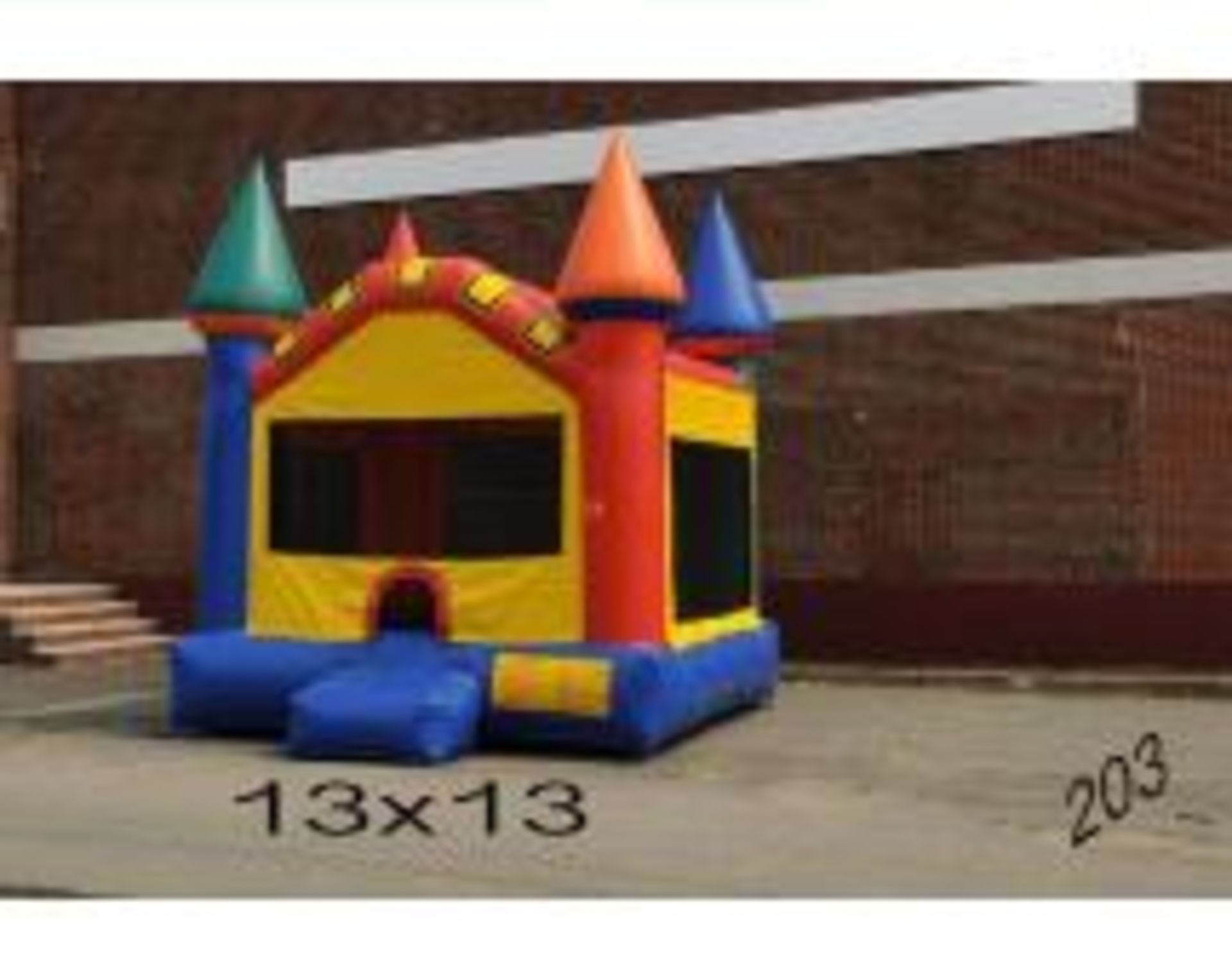 Castle bounce house with blower