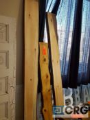 Lot of (5) assorted wood planks with one finished surface