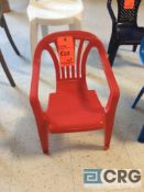 Lot of (120) red plastic kids chairs