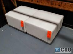 Lot of (2) white upholstered ottomans