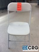 Lot of (25) white stackable folding chairs