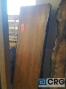 6 foot long wood bar top, smooth finish on one surface, with (2) wine cask stands