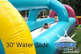 Slip and slide inflatable with blower