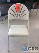 Lot of (110) white flair back padded seat folding chairs with storage bags