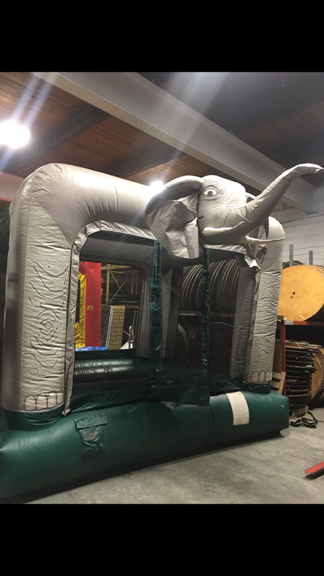 Elephant bounce house with blower