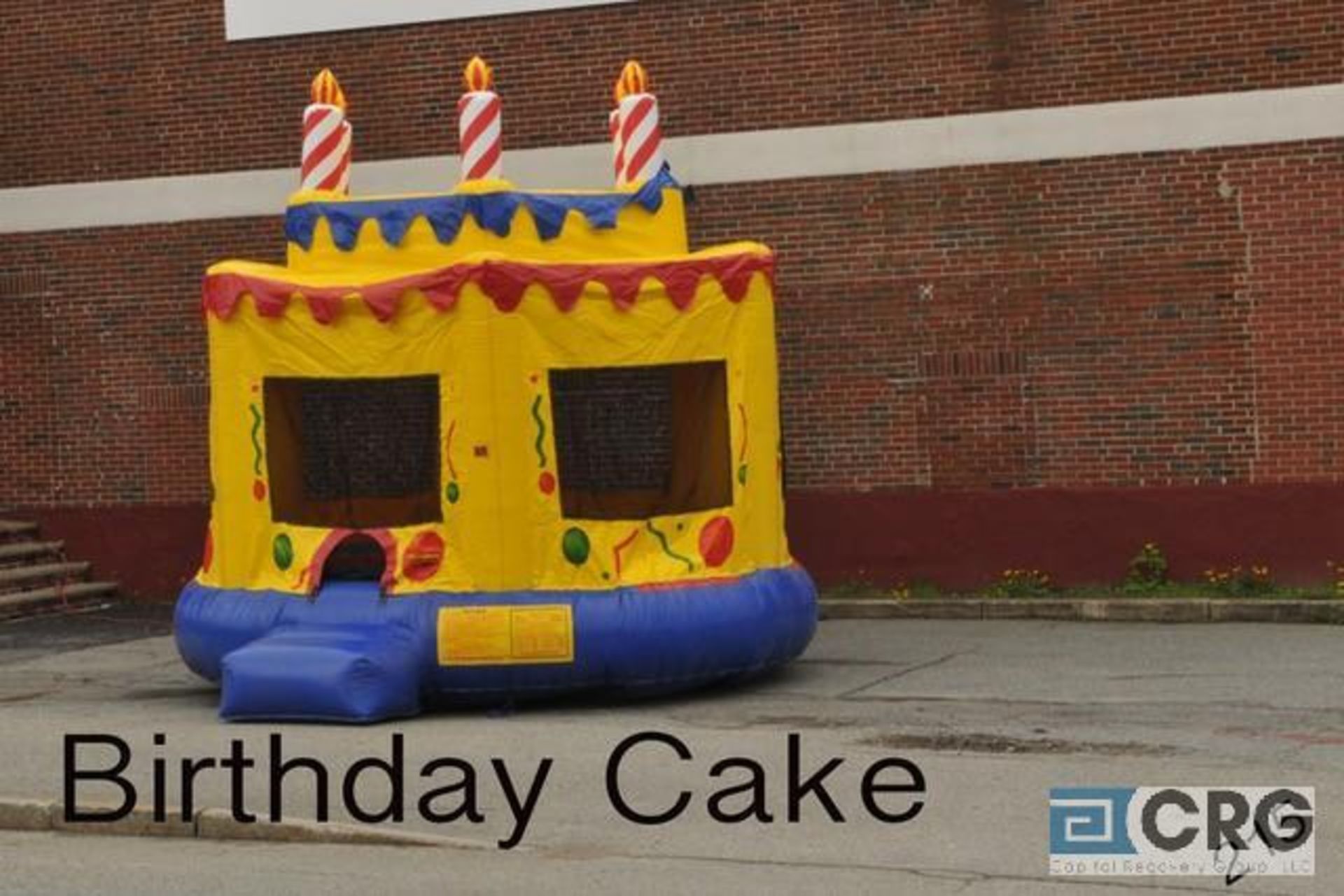 Birthday Cake bounce house with blower, 15 foot diameter