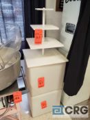 4 tier serving station with (2) plastic cube tables