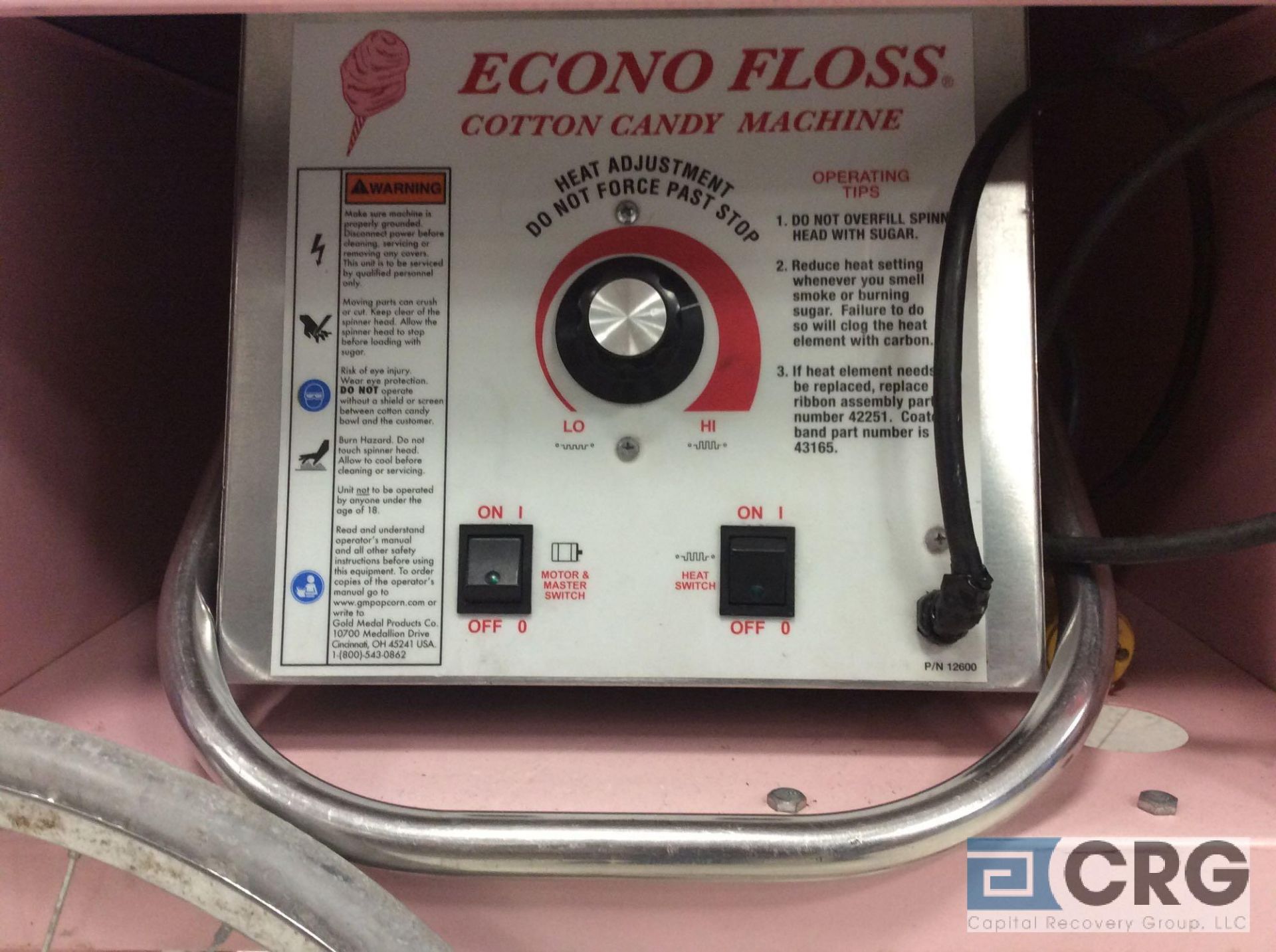 Econo Floss 3017SR cotton candy machine with portable cart - Image 2 of 2