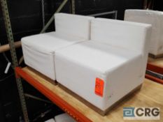 Lot of (2) white upholstered low back chairs