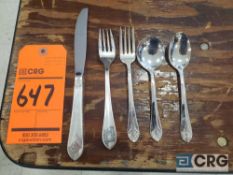 Lot of Silver Plated silverware including (300) dinner knives, (220) dinner forks, (330) salad