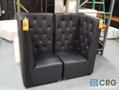 Lot of (2) black upholstered high back chairs.