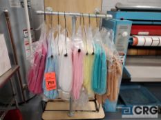 Lot of (30) asst sheer curtains, colors include teal, gold, lt. pink, yellow, lt blue, fuchsia and