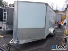 2008 Snopro snowmobile trailer, GVWR 6000 lbs, TA, V- nosed, ramp type rear door and side door, VIN: