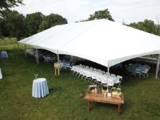 40 x 100 ft. jumbo trac frame tent - only 1 year old