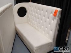 White upholstered high back loveseat