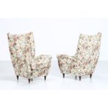 GIO' PONTI Attributed to. Pair of armchairs.