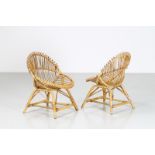 BONACINA 1889 Pair of armchairs.