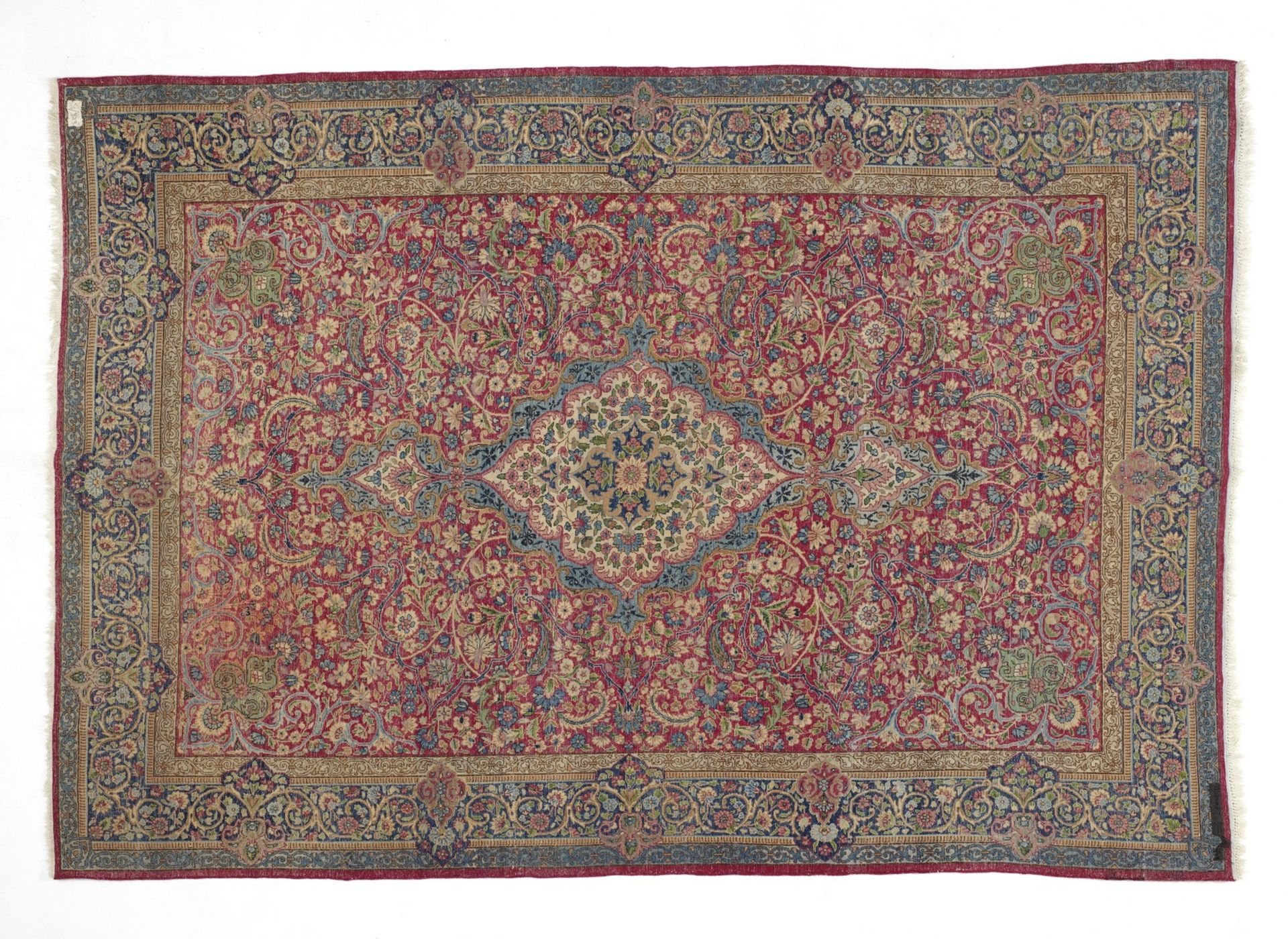 KIRMAN LAVER Hand-knotted and hand-worked carpet, origin: Persia, 1940s. - Bild 2 aus 2