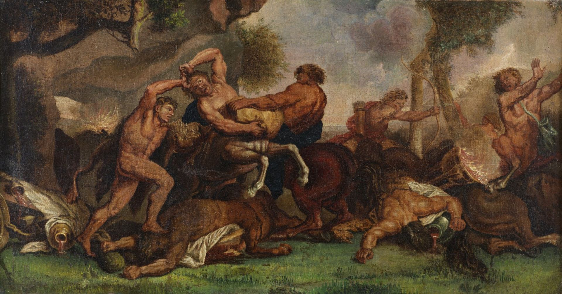 ARTISTA VENETO DEL XVII SECOLO Clash of centaurs.