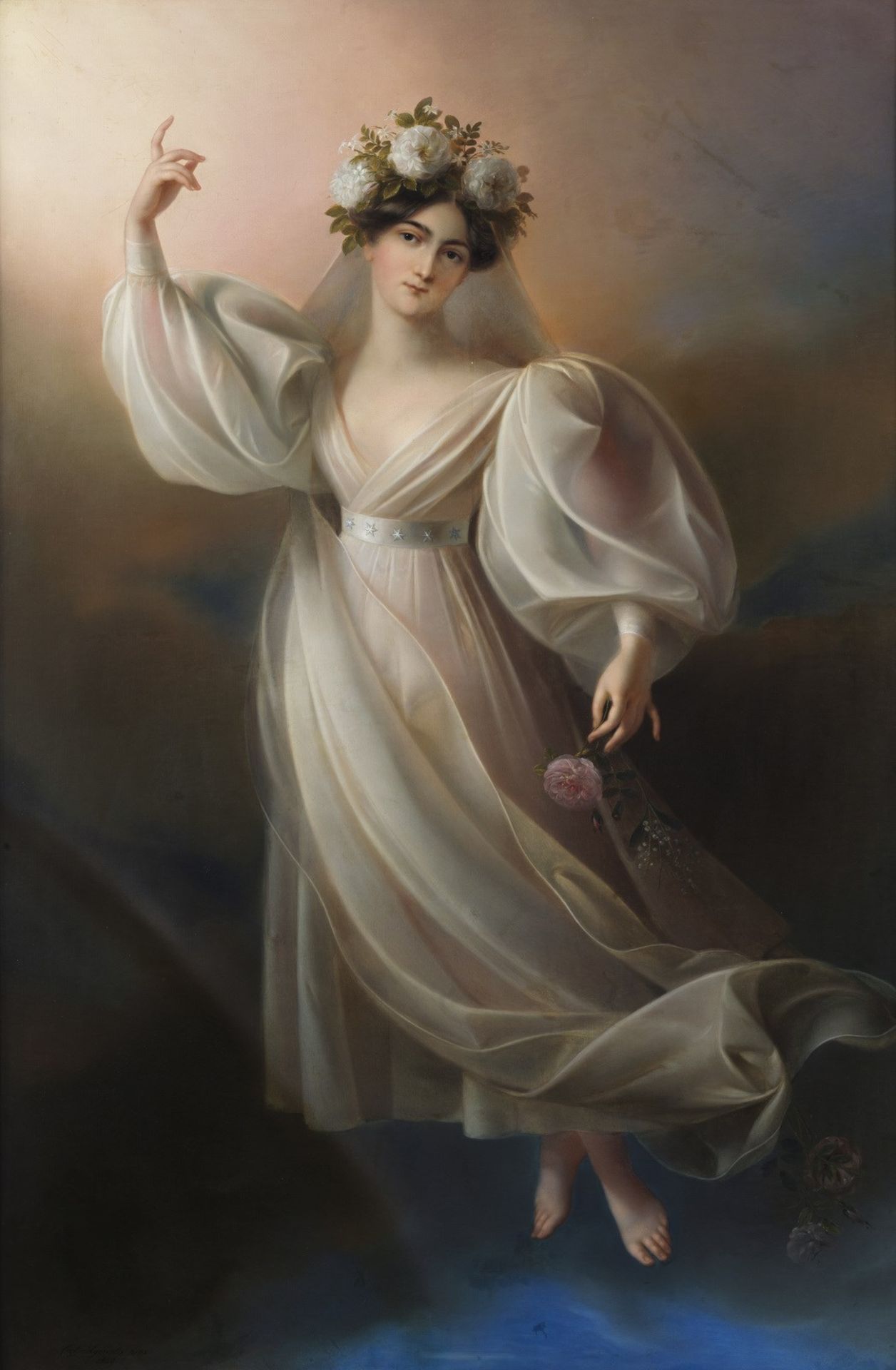 KARL AGRICOLA Portrait of the dancer Fanny Elssler as Flora.