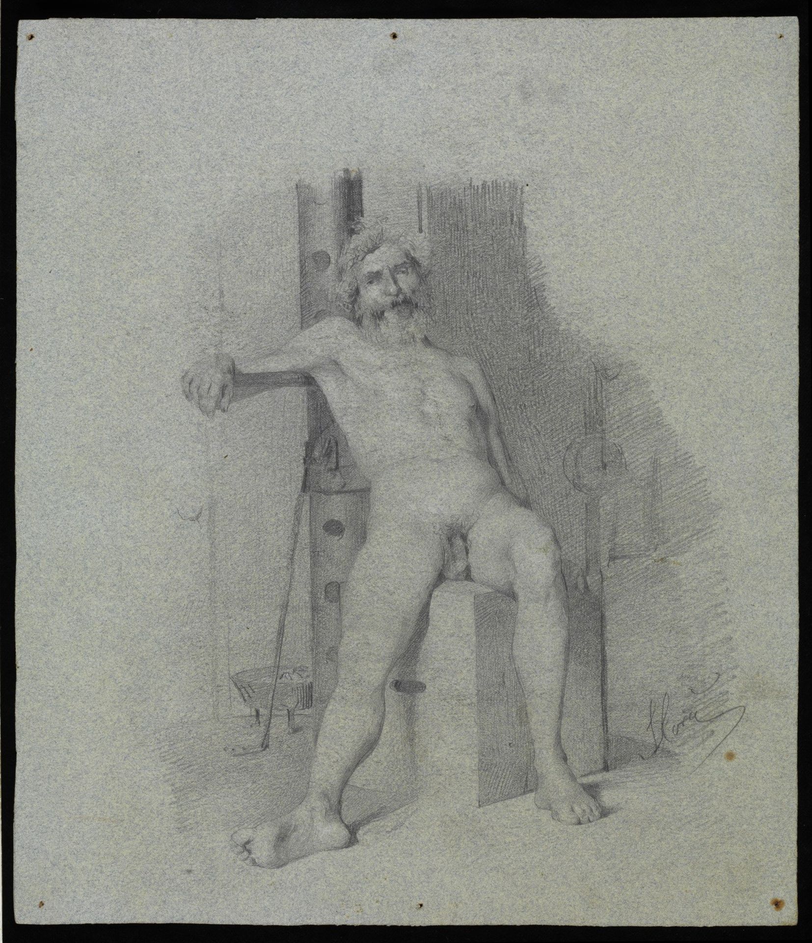 SEBASTIANO CORA' Pair of drawings depicted a male and female nude. - Bild 4 aus 5