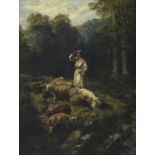 GIUSEPPE PALIZZI Shepherdess in the woods.