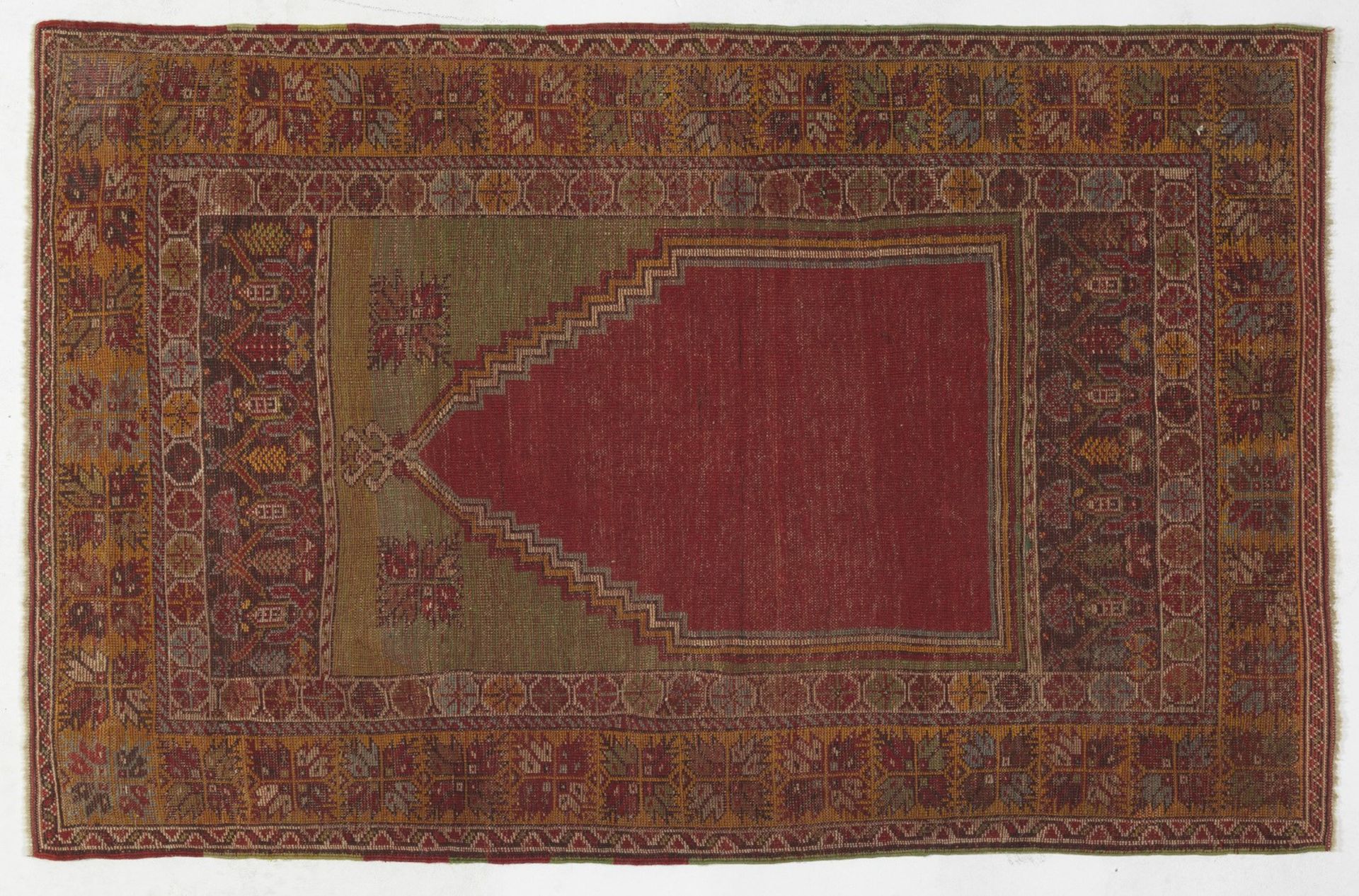 KONIA Hand-knotted and hand-worked carpet, origin Anatolia, end of the 19th century. - Bild 2 aus 2