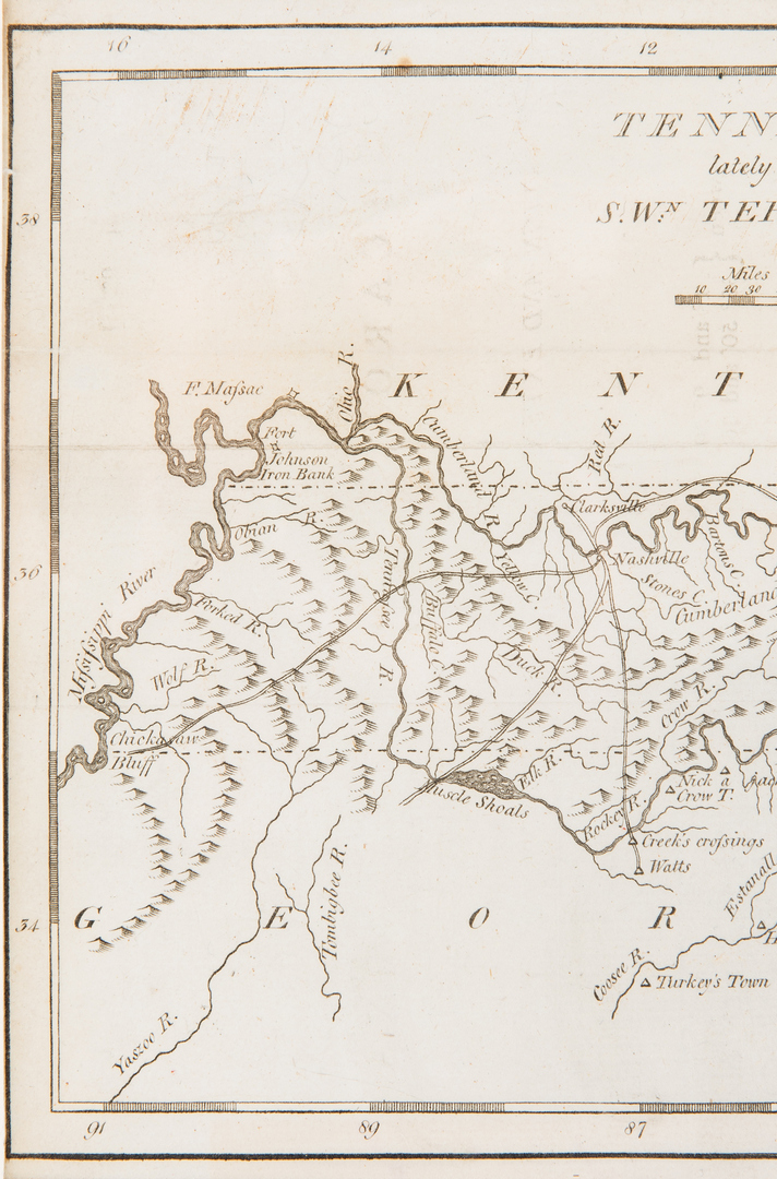 Carey 1796 Map of "Tennassee" - Image 4 of 11