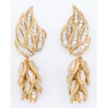 18K Diamond Petal Earrings in 2 parts