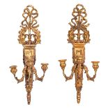 Pr. Italian Giltwood Carved Wall Sconces