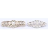 2 Edwardian Pins, 1 w/ 1.50 ct OMC center diamond