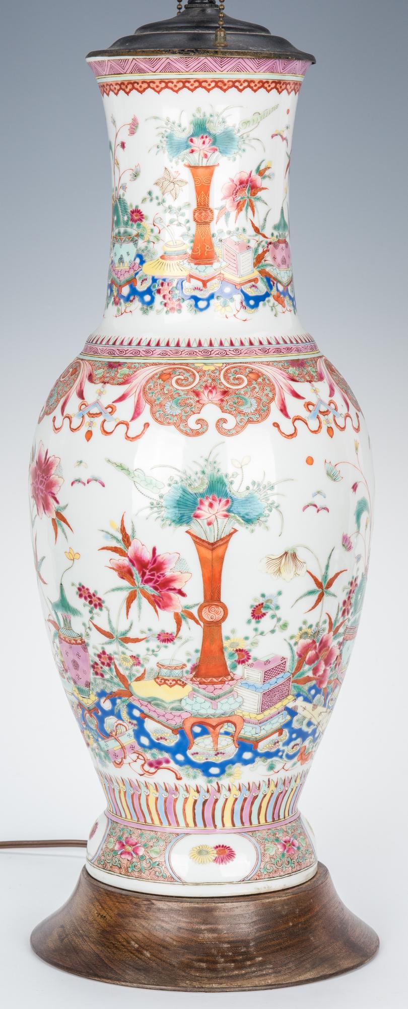 Chinese Famille Rose Lamp, Precious Objects - Image 3 of 14