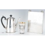 English Flask, Coffee Pot & Trophy Cup