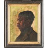 Signed O/C Portrait of African American Youth