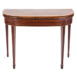 George III Inlaid Demilune Games Table