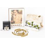 5 Chanel Items, incl. Camillia Flower Brooch, Scarves and Tassel Belt