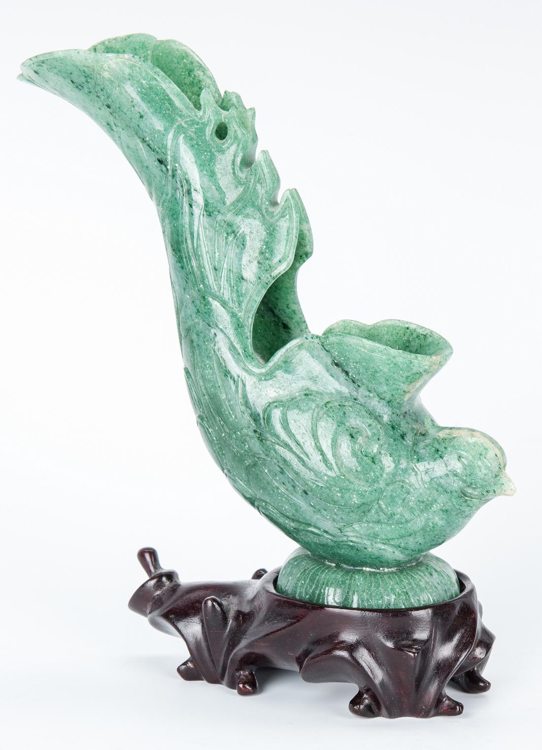 Jade Brush Holder, 2 Hardstone Figurals and Stone - Image 23 of 30