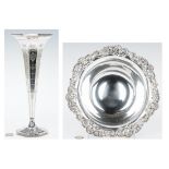 Tiffany Sterling Silver Bowl and Trumpet Vase