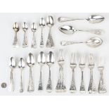 46 pcs. Floral Engraved Sterling Flatware, incl. Antique Lily