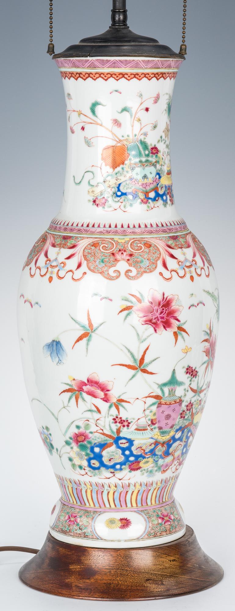 Chinese Famille Rose Lamp, Precious Objects - Image 6 of 14