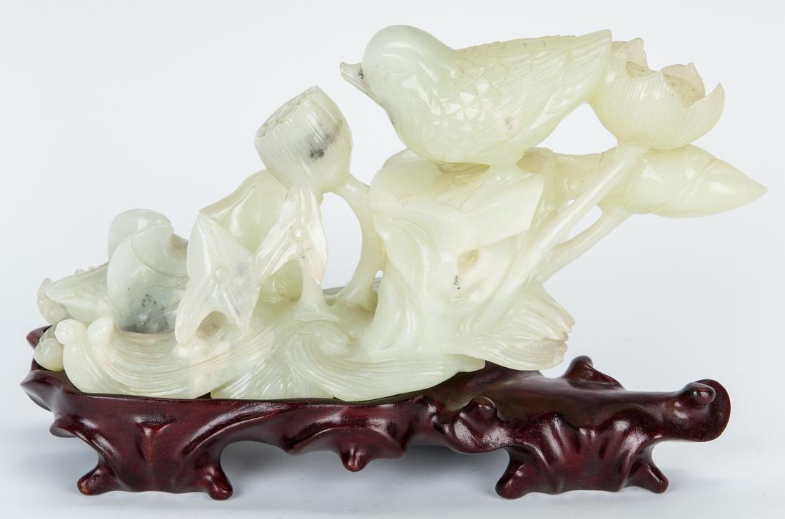 Chinese Carved Jade Bird Figural w/ Stand - Image 4 of 10