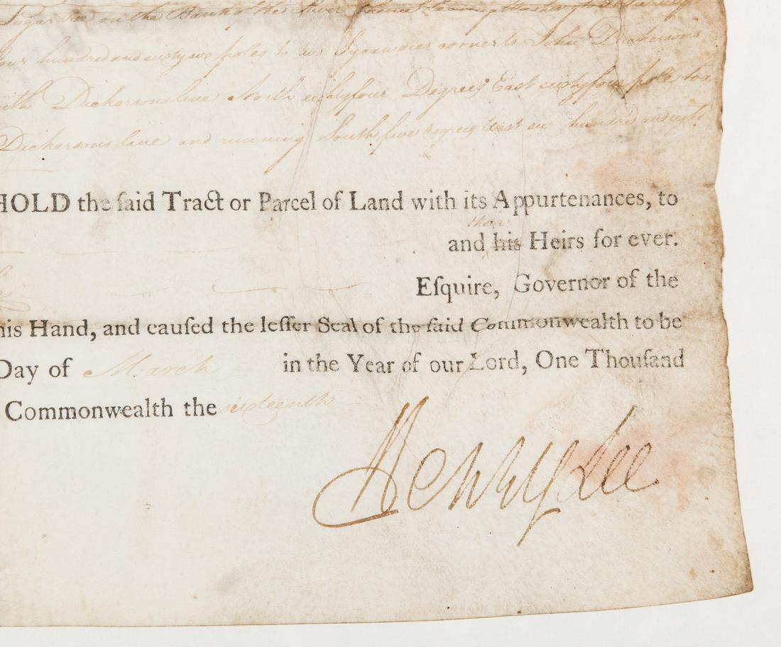 Governor Henry Lee Signed Land Grant, 1792 - Image 4 of 7