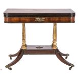 Regency Parcel Gilt Card Table with Eagle