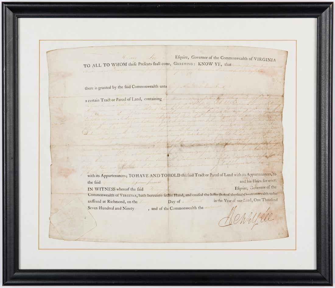 Governor Henry Lee Signed Land Grant, 1792 - Image 2 of 7