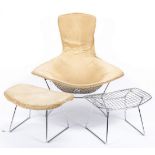 Mid-Century Knoll Diamond Chair & 2 Stools