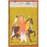 Deogarh School Portrait of Woman on Horse, Lucknow Raja