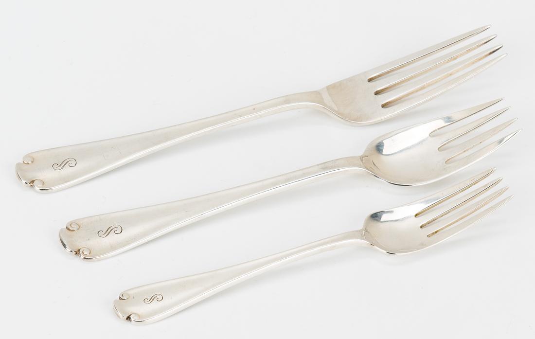 Tiffany Sterling Flatware, Flemish Pattern, 75 Pcs. - Image 12 of 19