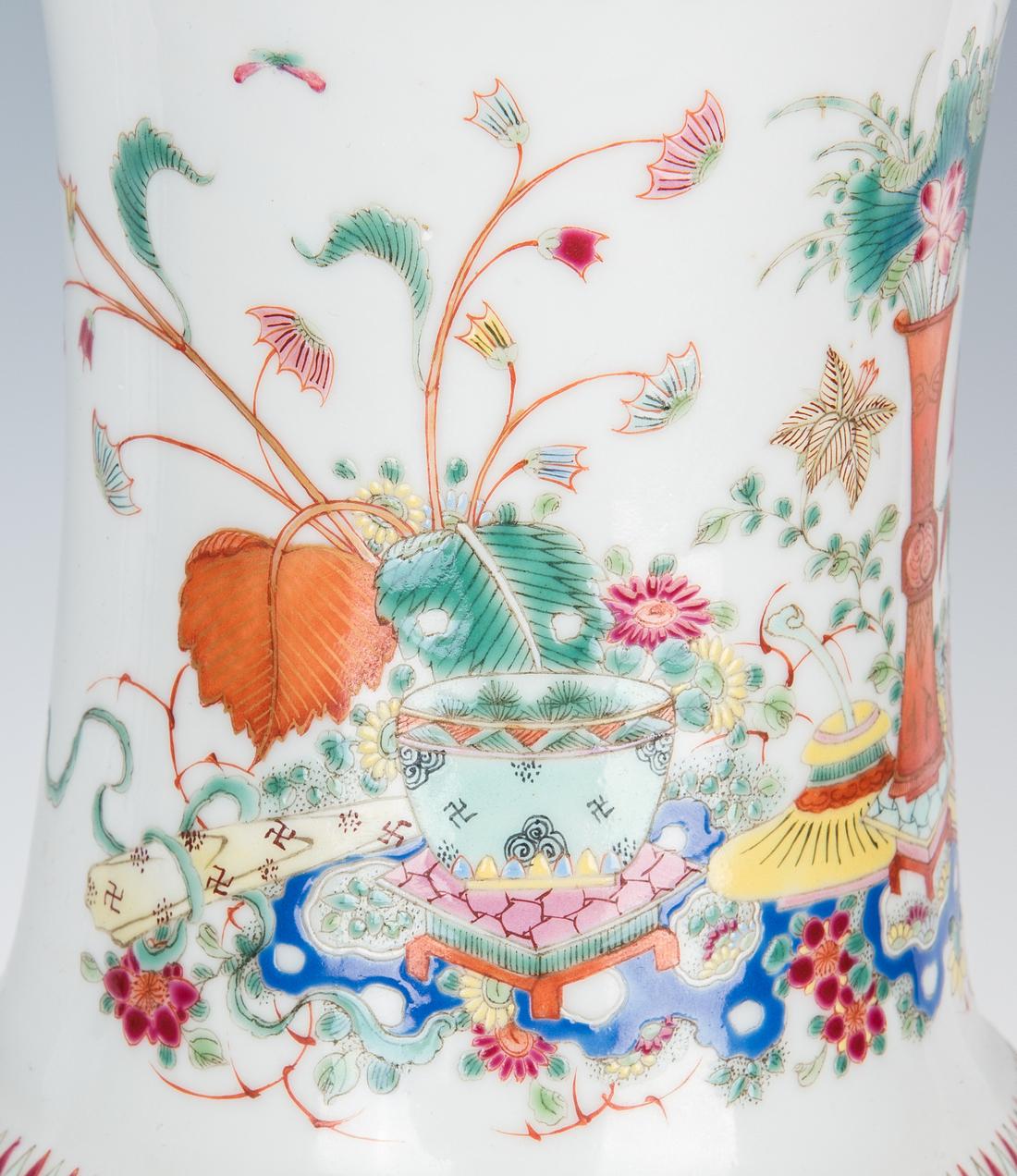 Chinese Famille Rose Lamp, Precious Objects - Image 8 of 14